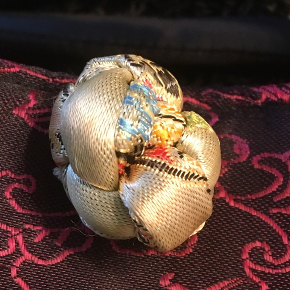 Oriental Asian Flair Unique Evening handbag Bag multi colored satin - Picture 10 of 12